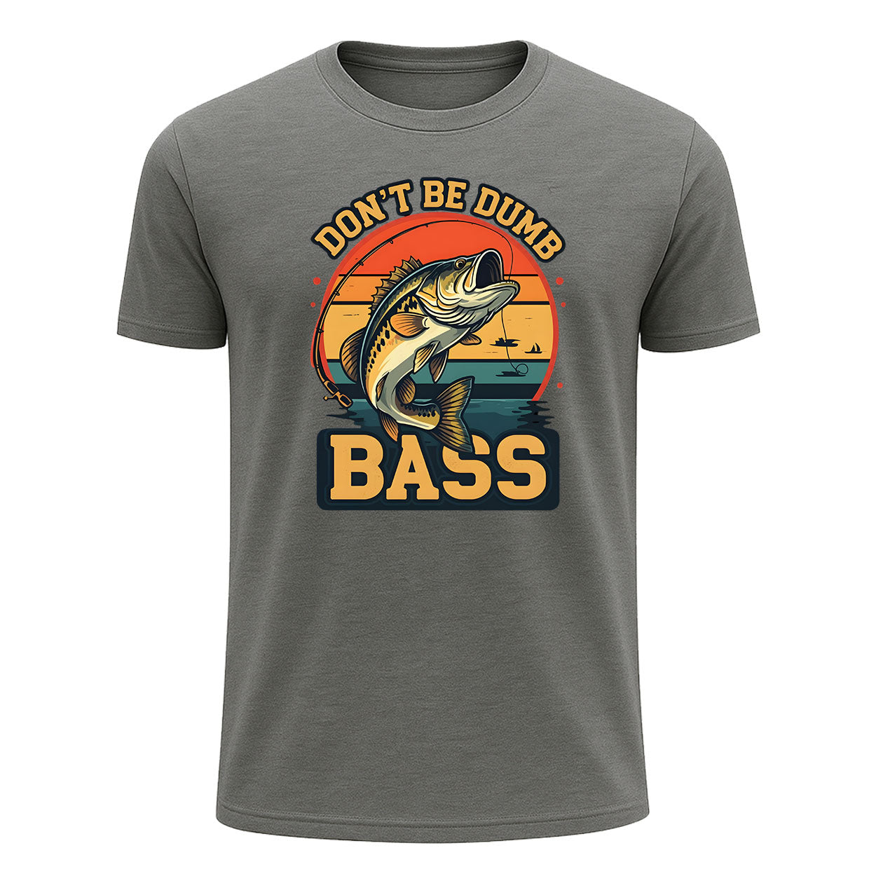 Don't Be Dumb Bass T-Shirt, Funny Sunset Fishing Shirt for Men