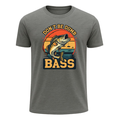 Don't Be Dumb Bass T-Shirt, Funny Sunset Fishing Shirt for Men
