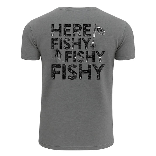 Custom Here Fishy Fishy Fishy T-Shirt, Funny Fishing Shirt for Men
