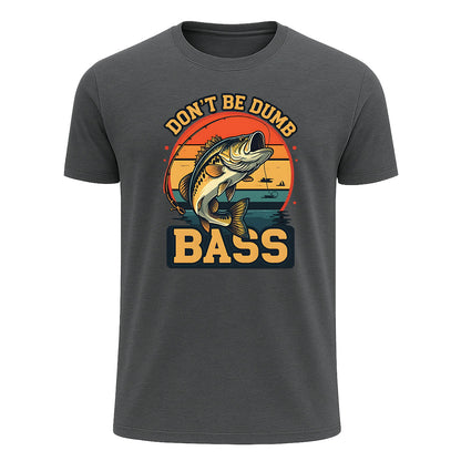 Don't Be Dumb Bass T-Shirt, Funny Sunset Fishing Shirt for Men