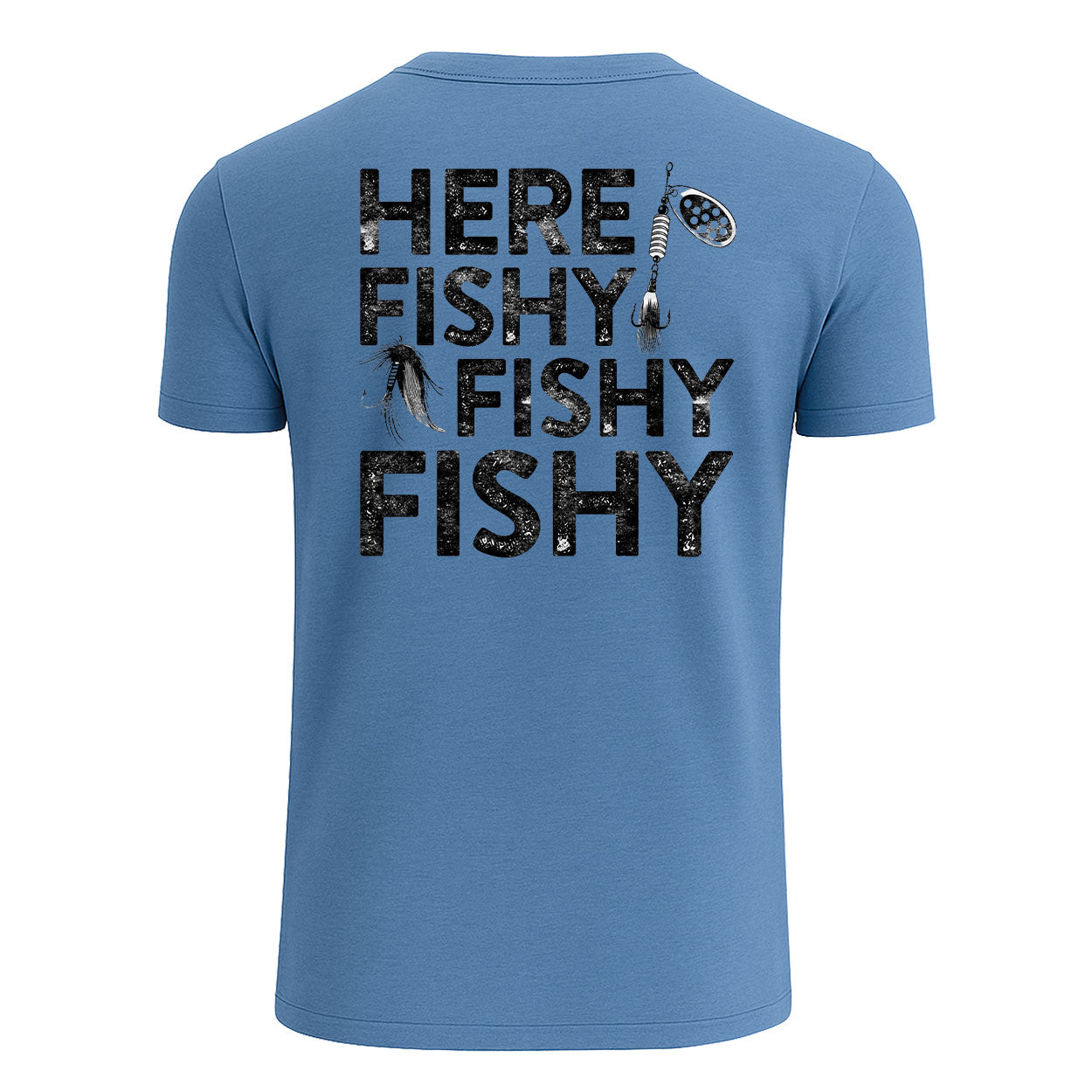 Custom Here Fishy Fishy Fishy T-Shirt, Funny Fishing Shirt for Men