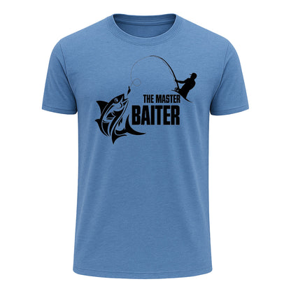 The Master Baiter T-Shirt, Funny Fishing Pun Shirt for Men